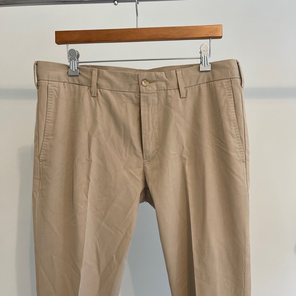Polo Ralph Lauren Tan Slim Fit 100% Cotton Khakis 34" Pre-owned - Picture 2 of 9